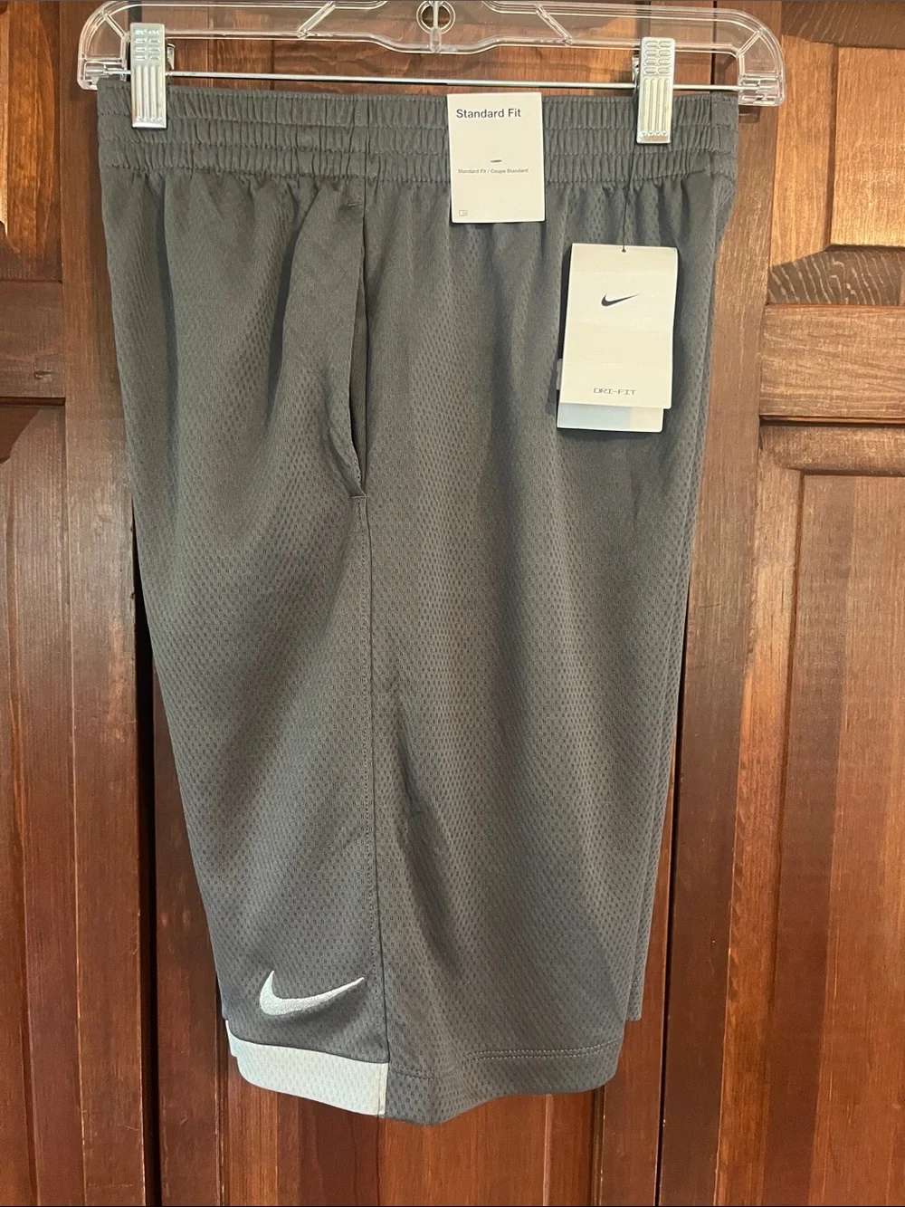 Nike Gray Mesh Athletic Shorts with White Trim
